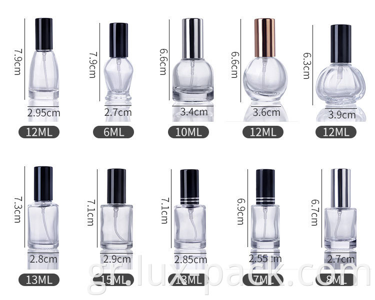 5ml 10ml 15ml 20ml 30ml μπουκάλι αρώματος για γυάλινο μίνι μπουκάλι